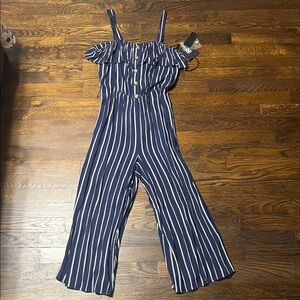 Striped Blue and White Jumpsuit